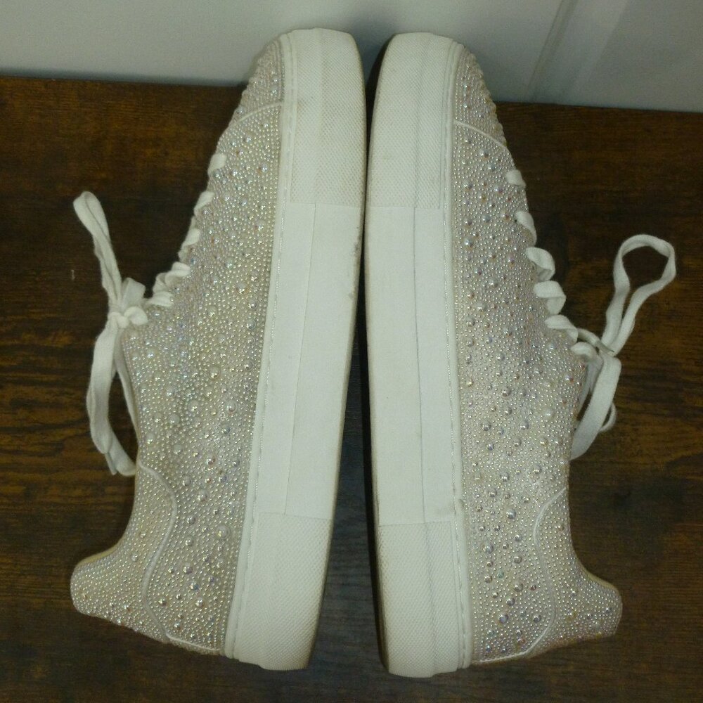 Betsy Johnson "Sidny" Pearl Platform Bridal Sneakers - Picture 7 of 16